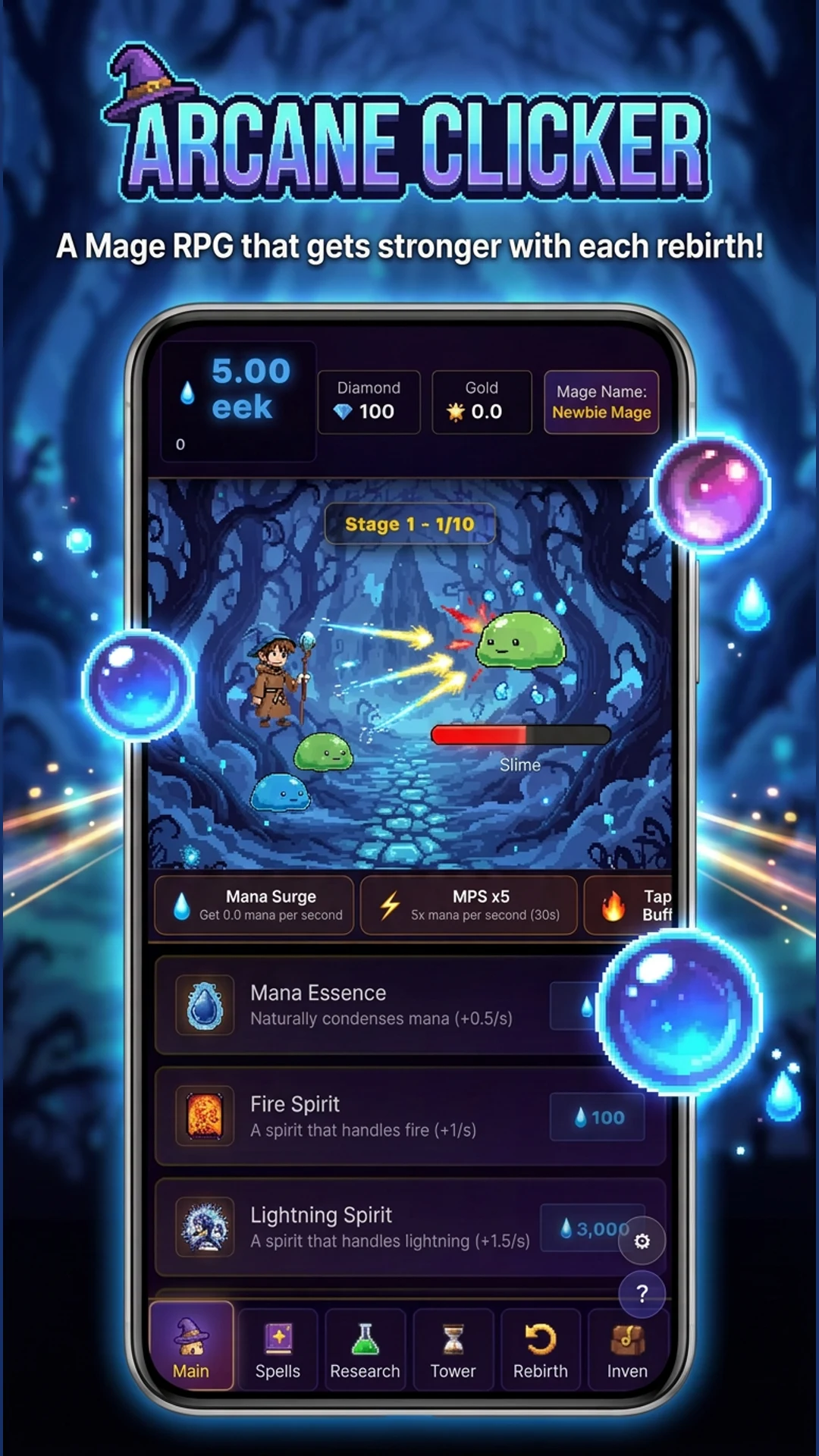 Arcane Clicker: Idle Wizard screenshot